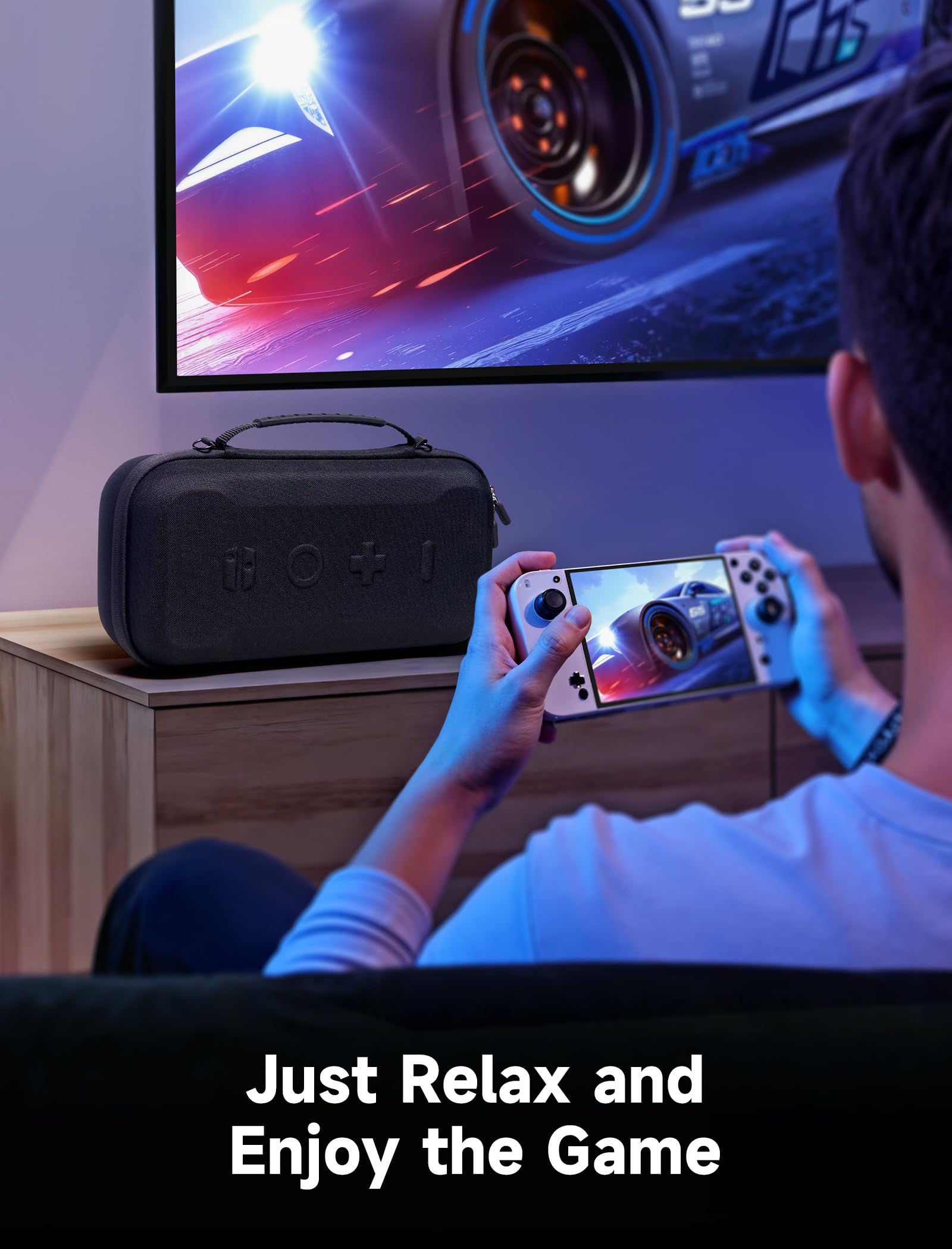 JSAUX Custodia da Trasporto per Lenovo Legion Go / Go S / Legion Go 2, Astuccio da Viaggio Rigido ad Alta Capacità, Copertura Protettiva per Schermo con Impugnatura, Borsa Porta Accessori, Nero