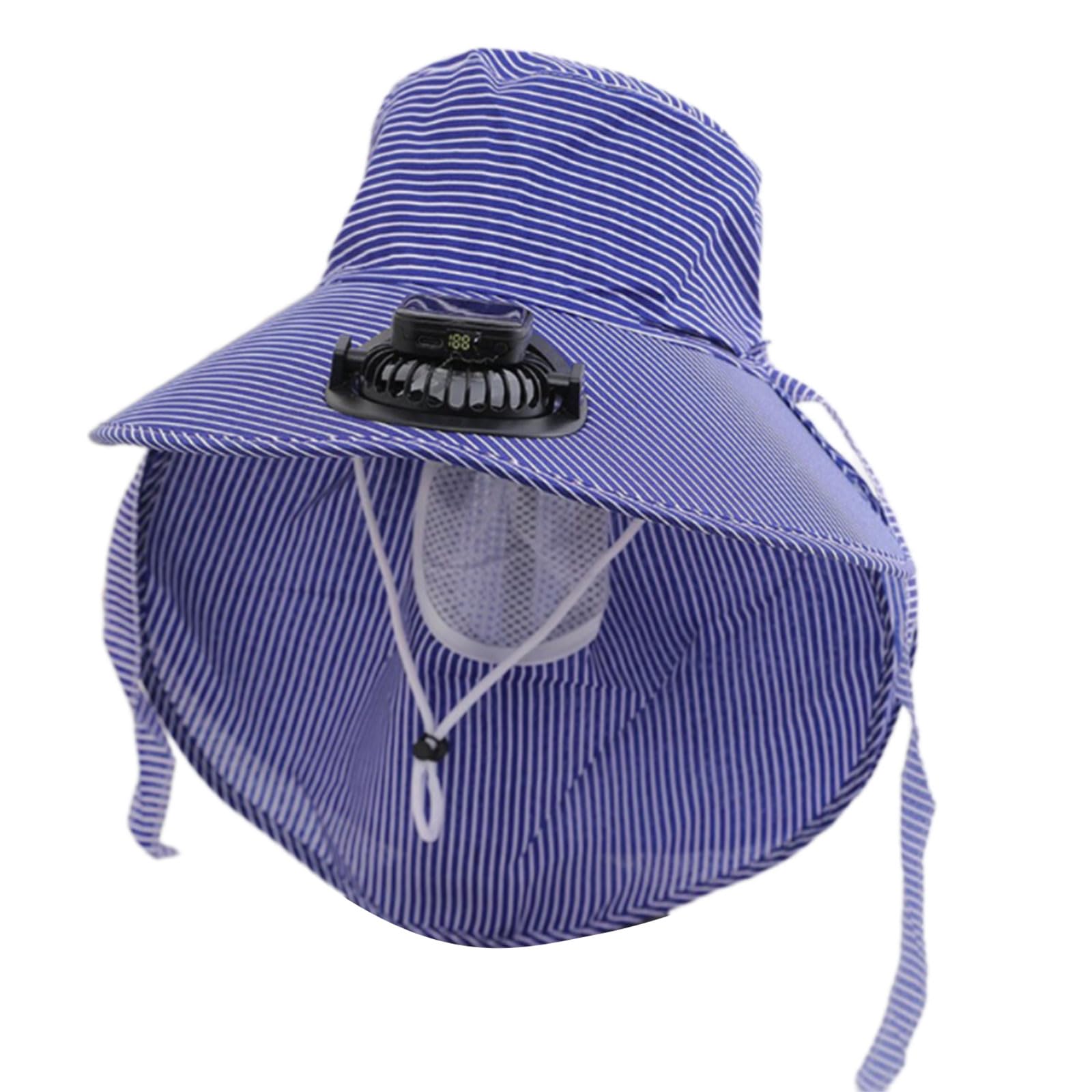 MICFENY USB Rechargeable Cooling Fan Hat with Solar Charging And 3 Speed Design for Women Men Hiking Camping