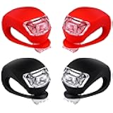 Malker Bicycle Light Front and Rear Silicone LED Bike Light Set - Bike Headlight and Taillight,Waterproof & Safety Road,Mountain Bike Lights,Batteries Included