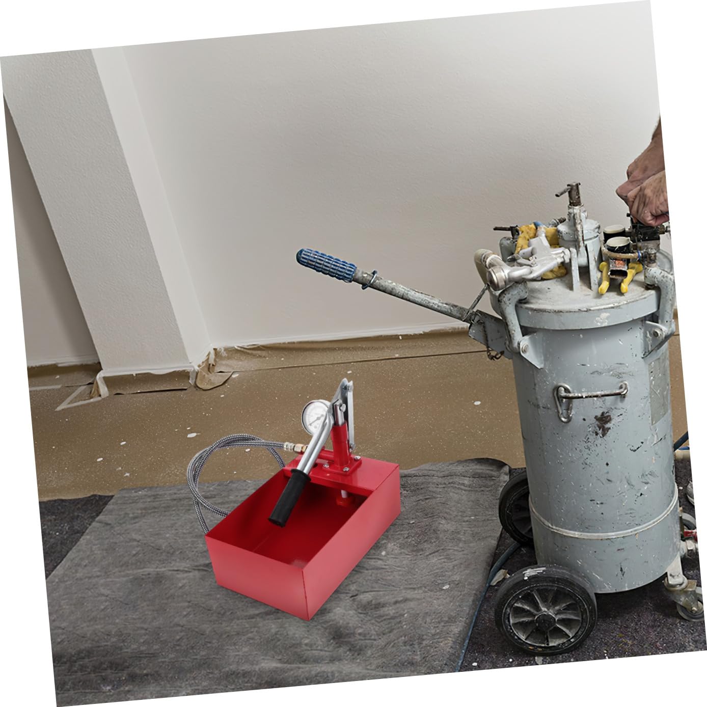 Pompe D’essai de Pression D’eau 25kg Manomètre, Corps en Aluminium