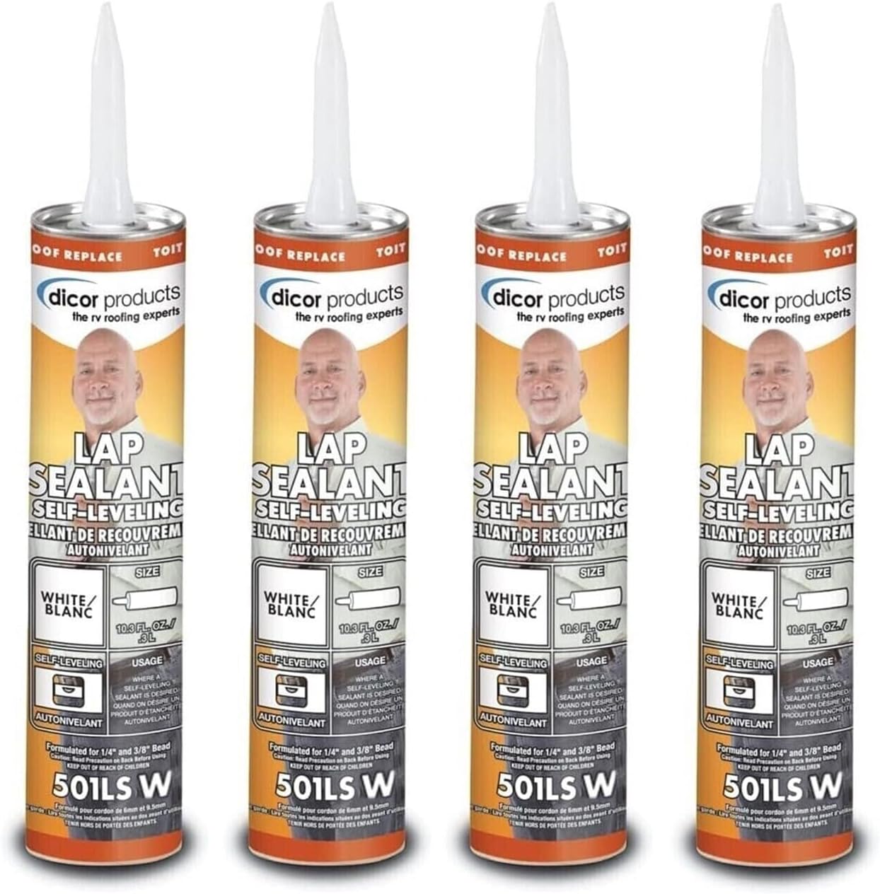Dicor 501LSW-1 Self-Leveling Lap Sealant, 4 Pack