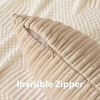 Vista 472 de UGASA - Juego de 2 fundas de almohada de terciopelo a rayas, funda decorativa para cojín con cremallera oculta para el hogar, sofá, dormitorio