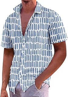 Camisa Hawaiana Camisa de Playa de Ocio con Estampado Floral de Manga Corta Funky 3D para Hombre Camisa de Playa con Estampado Hawaiano Camisas de Playa Tropicales con Botones de Manga Corta