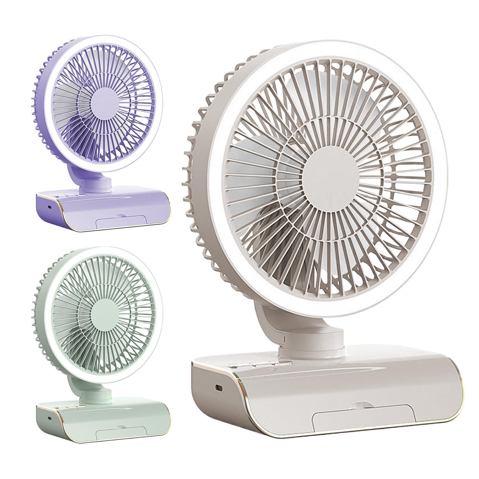 Generico Ventilatore Da Tavolo Oscillante | 5 Velocità Ventilatore Personale Oscillante con Telecomando | 2000mAh Ricaricabile Rinfrescante Aria, da Viaggio per Uomo e Donna