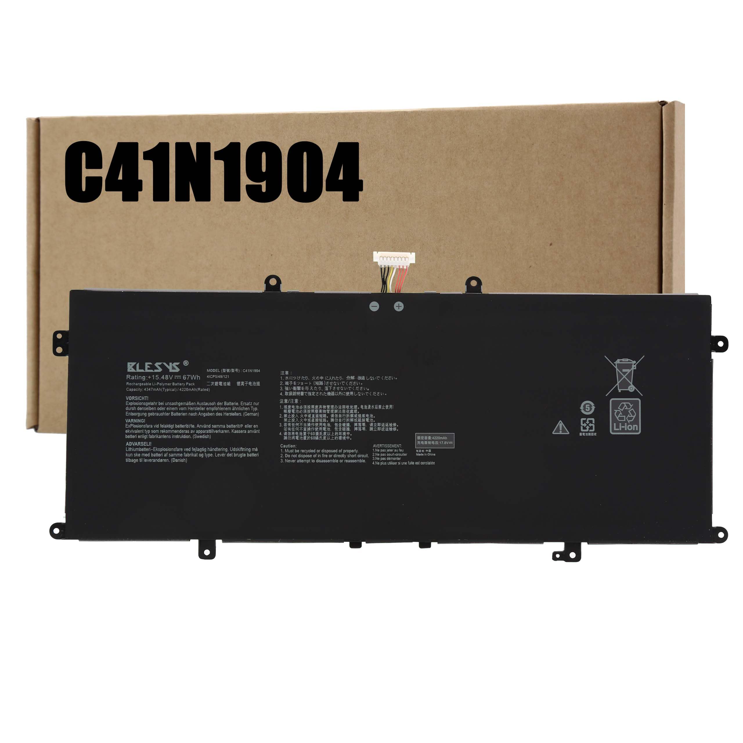 BLESYS C41N1904 Laptop Battery for Asus ZenBook Flip X435EA, 13 UX363 UX363EA UX363JA UX325 UX325EA, S UX371, 14 UX425 UX425E UX425EA UM425UA UM425UAZ, S UX371EA UX393EA, VivoBook S14 S435 S435EA