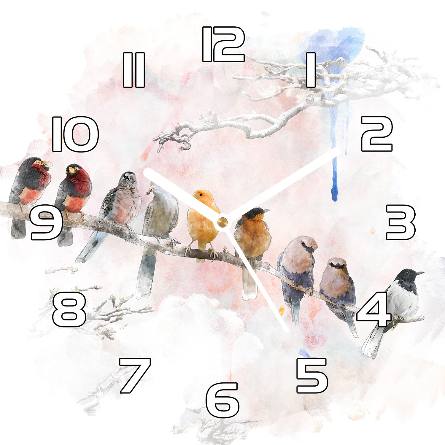 Horloge murale en verre de sécurité 30x30 cm au mécanisme silencieux et précis