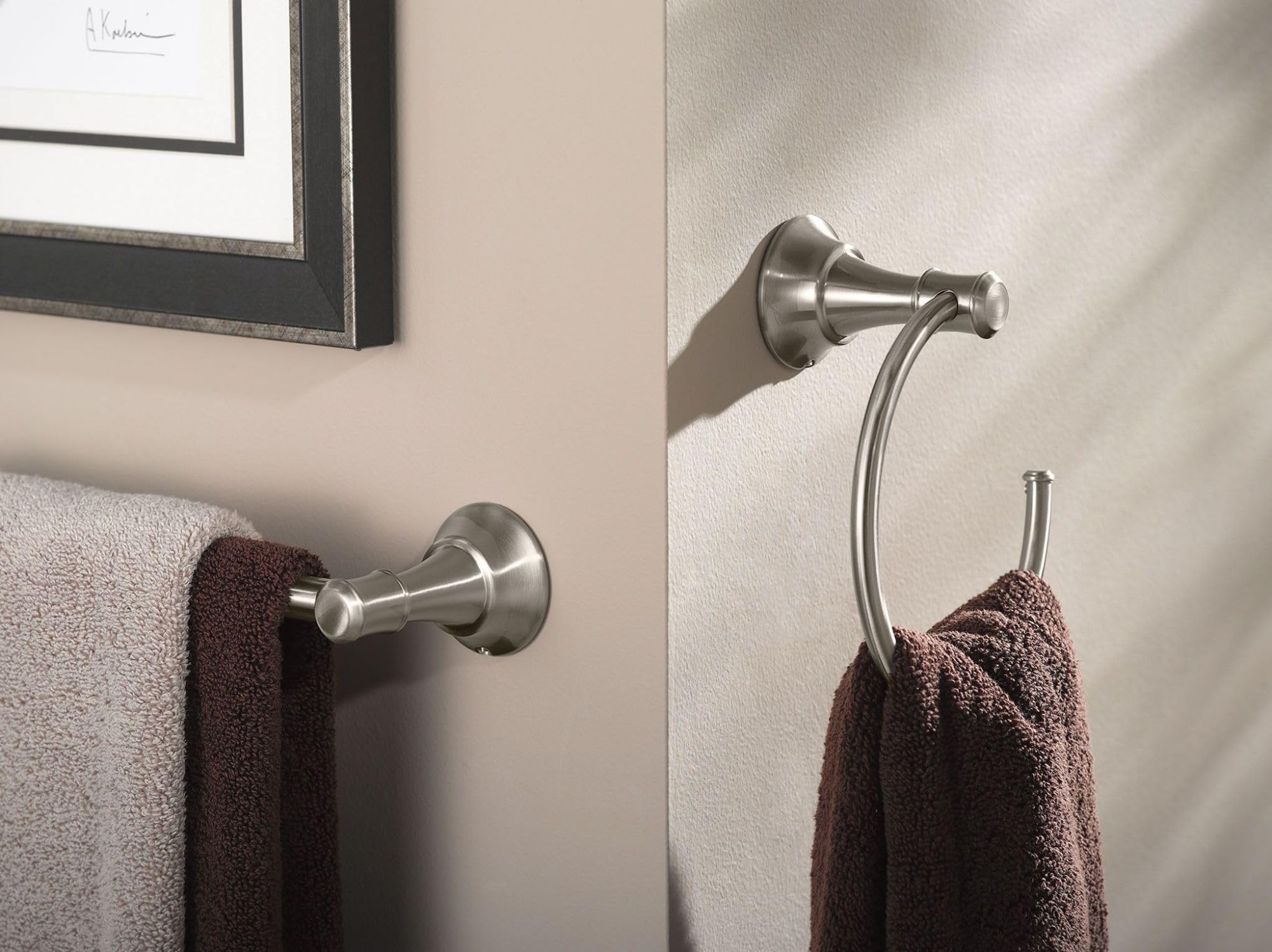 Moen DN7986BN Ashville Towel Ring, Brushed Nickel