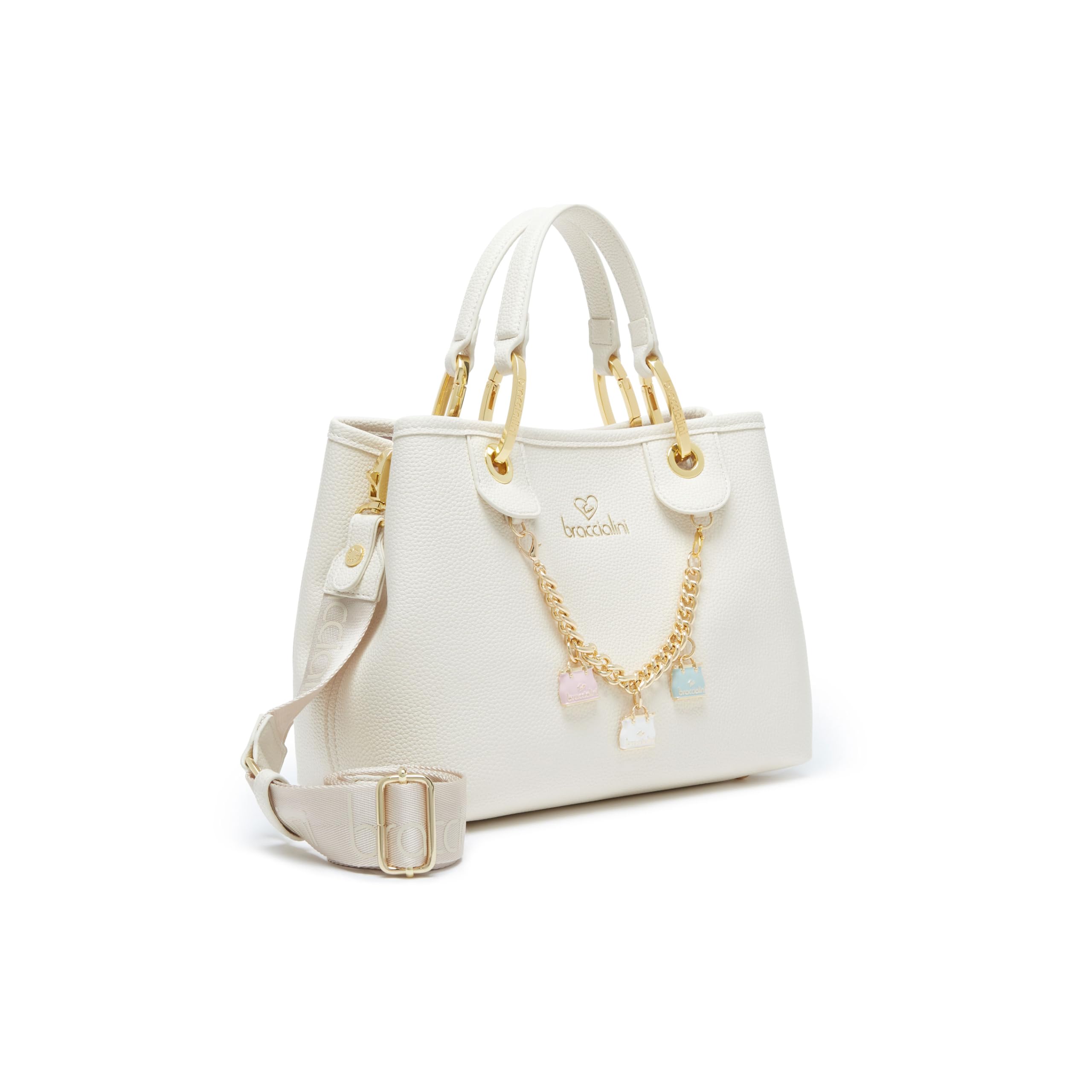 Braccialini Borsa a Mano Donna Beth Media con Catena e Tracolla