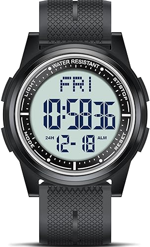 Beeasy Digital Watch for Men Women, 50M Waterproof, Ultra-Thin &