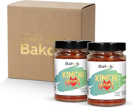 Bakoki® Premium KIMCHI Hot VEGAN, Ricetta coreana originale, PICCANTE (2 x 300g)