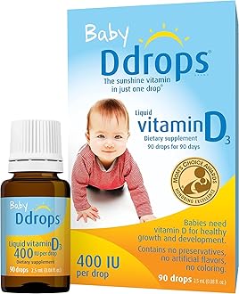 Liquid Vitamin D Baby Drops, 400 IU each, 90 Drops (Pack of 8)