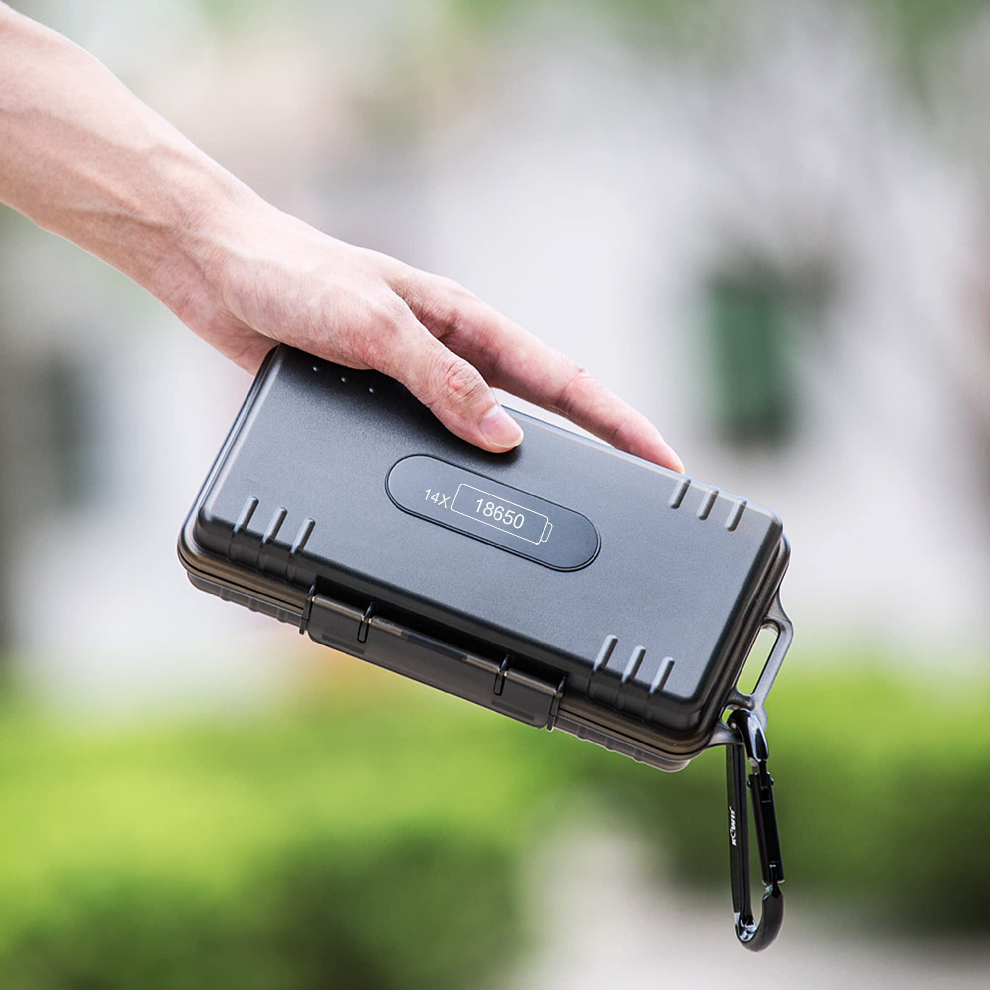 KIWIFOTOS 18650 Batteriebox Aufbewahrung für 14 Stück 18650 Akku und alle ähnlich großen Akkus