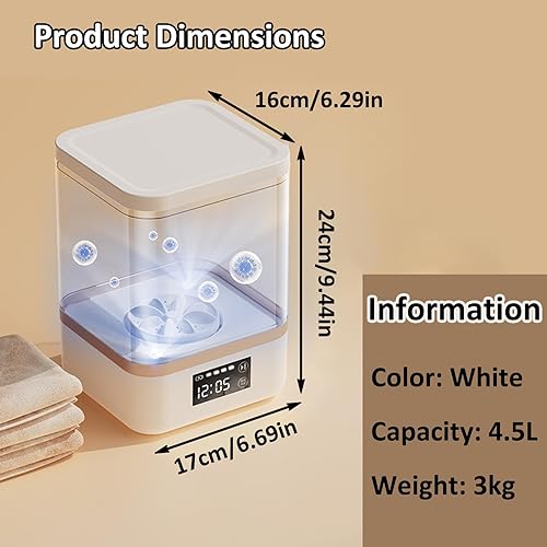 Miniatura 2 de Lavadora totalmente automática con lavadora y secadora integradas, mini lavadora portátil con pantalla LCD inteligente, perfecta para apartamentos,