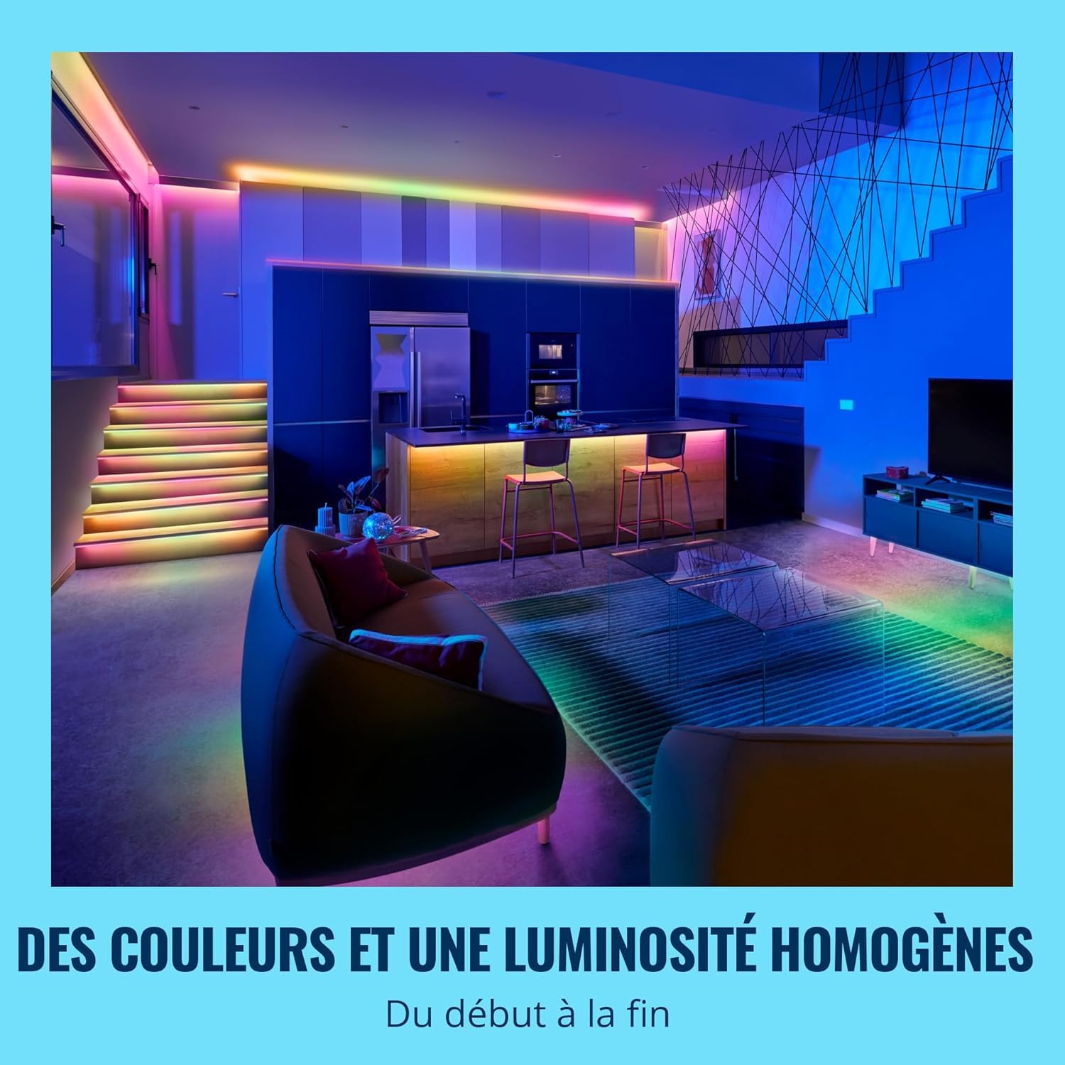 WiZ, Ruban LED Connecté, 10 Mètres, 16 millions de couleurs et nuances de blanc, avec détecteur de mouvement, Contrôle possible par la Voix, App, Alexa, Google Assistant et Apple HomeKit
