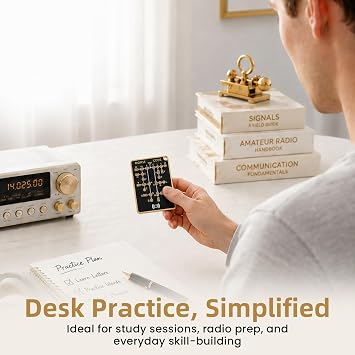 Morse Code Trainer Card with LED & Audio, Interactive CW Practice Oscillator with Record & Playback, Portable Keychain-Ready Learning Tool for Beginners and Radio Enthusiasts (3PCS)