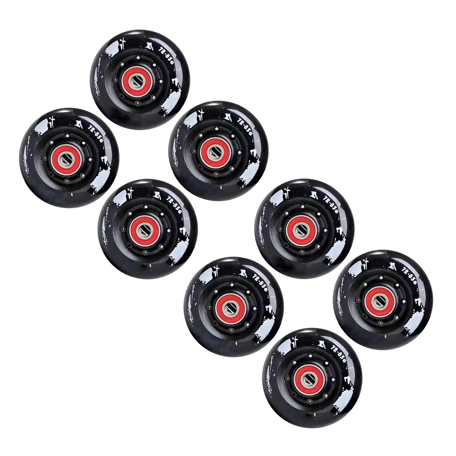 Ruote di Ricambio per Pattini in Linea da Esterno e da Interno 85A 72 mm 76 mm 80 mm con Cuscinetti (Confezione da 8) Ruote di Ricambio per Pattini a rotelle