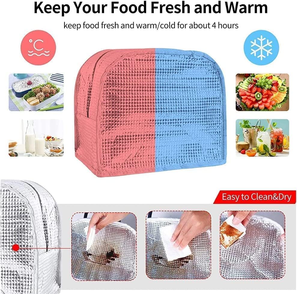 Image of Insulated Lunch Bag for Office, School, Men, Women, Hot & Cold Lunch Box, Tiffin Pouch (Red Bag)
