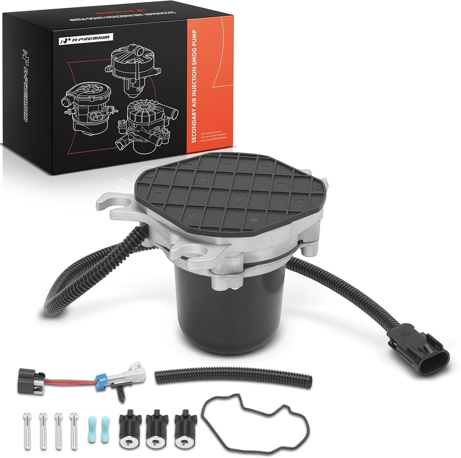 A-Premium Secondary Air Injection Smog Pump Compatible with Chevrolet & Ford & GMC & Volkswagen & Toyota & Buick & Lexus & Pontiac & Saturn & Oldsmobile & Mercury & Workhorse & Audi & Workhorse