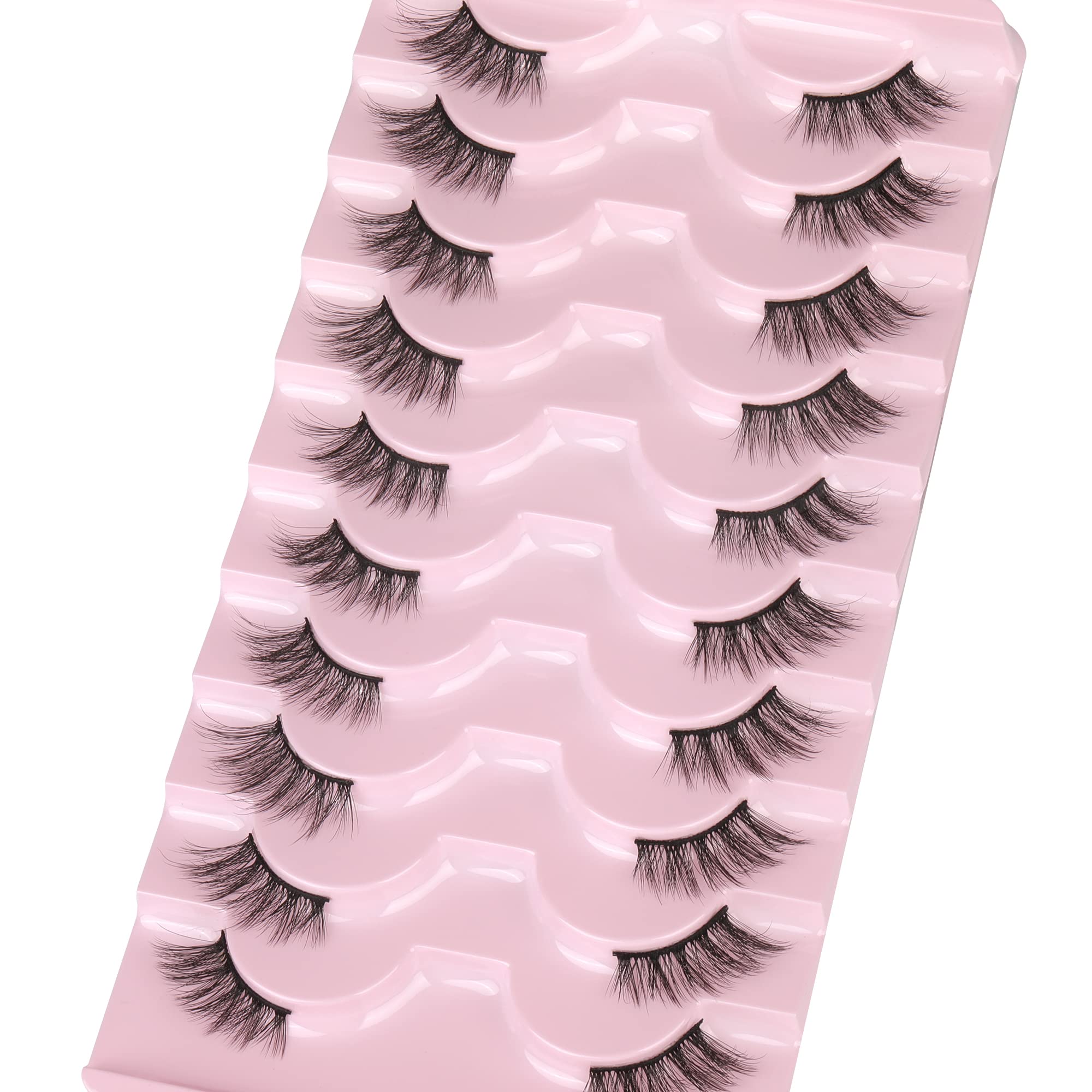 wiwoseo False Eyelashes Half Lashes Corner Eyelashes Extension DIY 16MM Wispy Fluffy 3D Fake Eyelashes 10 works Pack - Image 4
