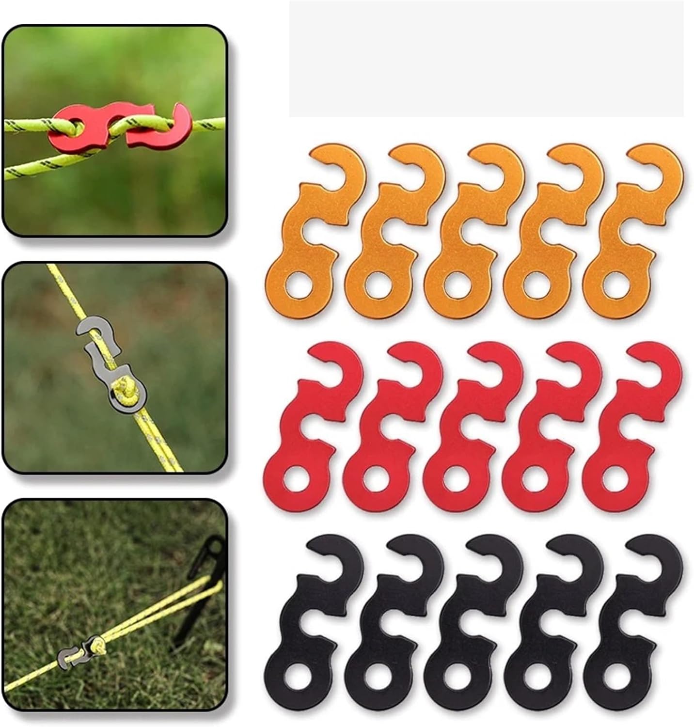Rope Tensioner 80pcs Adjustable Tent Rope Buckle S-Type Tensioner Fastening Kit Fixed Accessories(Blue)