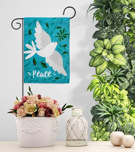 Miniatura 9 de Breeze Decor Want Peace Garden Flag Set with Stand Sweet Life Earth Support Environmental Protection House Decoration Banner Small Yard Gift