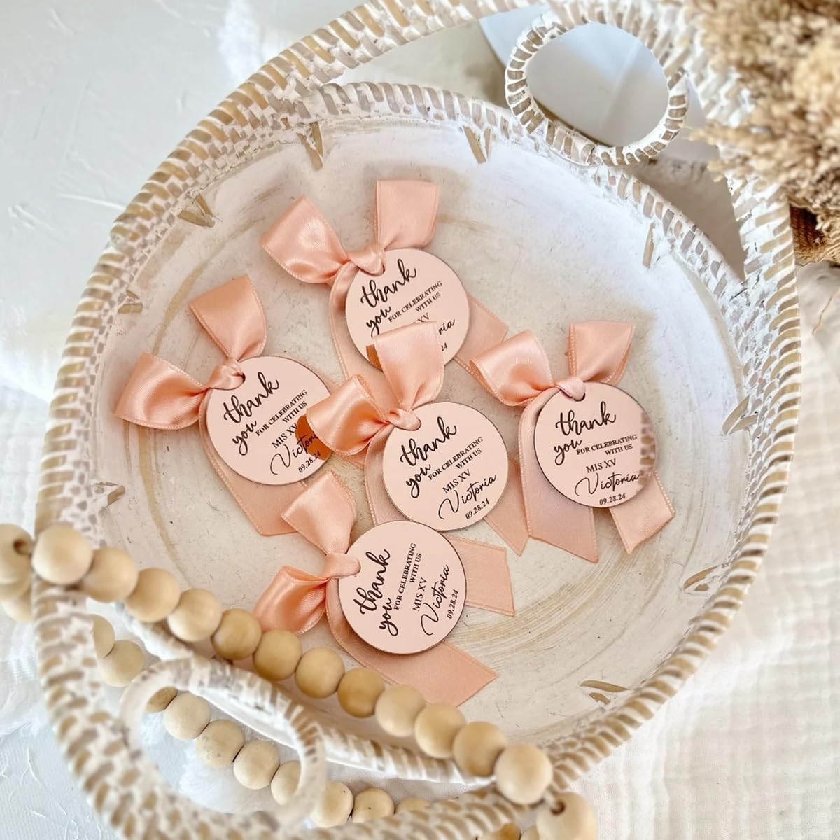 Personalisierte Spiegel-Acryl-Anhänger Für Hochzeits- Und Verlobungsgeschenke, Individuell Gravierte Namensschilder, Babyparty- Und Taufdekoration, Geschenkanhänger Für Gastgeschenke(100pcs)