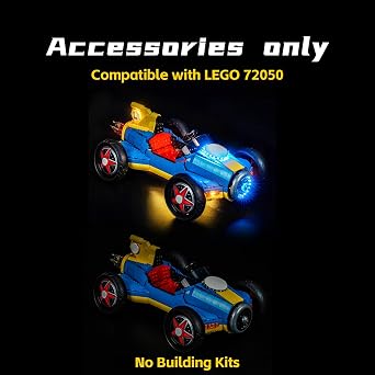 BrickBling Light Compatible with Lego Mario Kart Luigi & Mach 72050