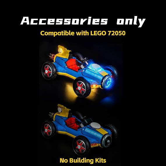 BrickBling Light Compatible with Lego Mario Kart Luigi & Mach 72050