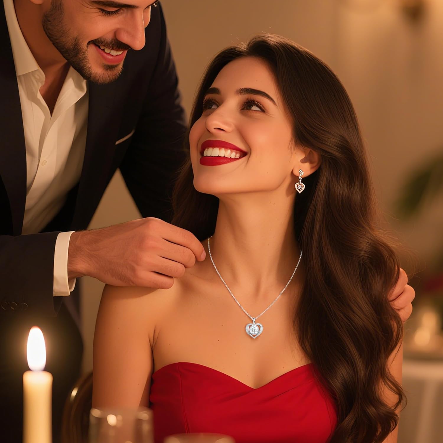 Heart Pendant Necklace for Women, 1-3 Carat Moissanite Necklace Gifts for Anniversary Birthday Jewelry for Wife Girlfriend Mom - Image 6