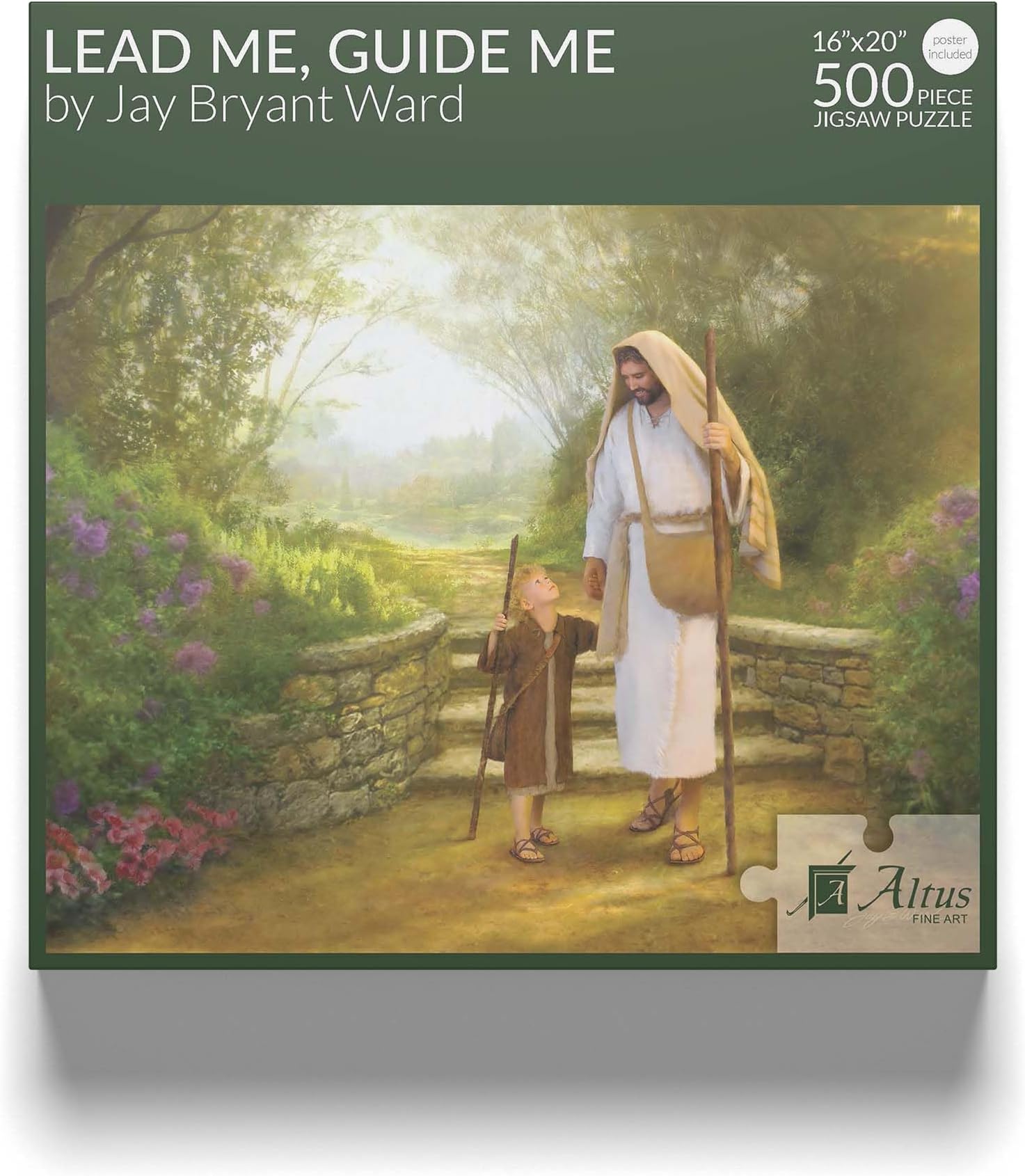 - Altus Fine Art 500 Piece Jigsaw Puzzle - Lead Me, Guide Me by Jay Bryant Ward- Christian Puzzle- Inspirational Bible Artwork