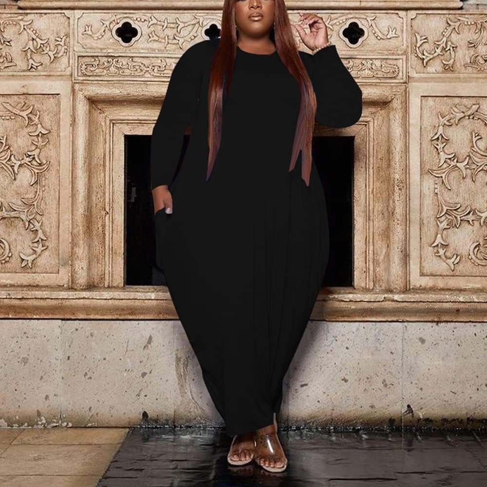 Women's Plus Size Casual Maxi Dresses Short Sleeve Loose Beach Dress Sundress with Pockets - Image 2