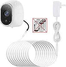 Adaptador de corriente compatible con Arlo (reemplazo CR123A), con cable de 25 pies/24.6 ft resistente a la intemperie para exteriores alimenta continuamente tu cámara de seguridad, no compatible con