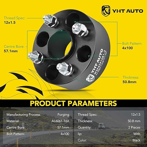 Miniatura 10 de YHTAUTO Espaciadores de rueda centrados de 0.157 x 3.937 in de 0.591 in para Dodge Charger, Chevrolet Cobalt, Chrysler, Saturn, Pontiac, modelos