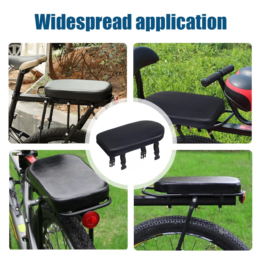 1 Pezzi Sella Bici Comoda, Sedile Posteriore Bicicletta, Sellino Posteriore Bici In Pelle PU, Altamente Elastica, Morbida e Confortevole, Impermeabile Ecuscino Cuscino per Bicicletta