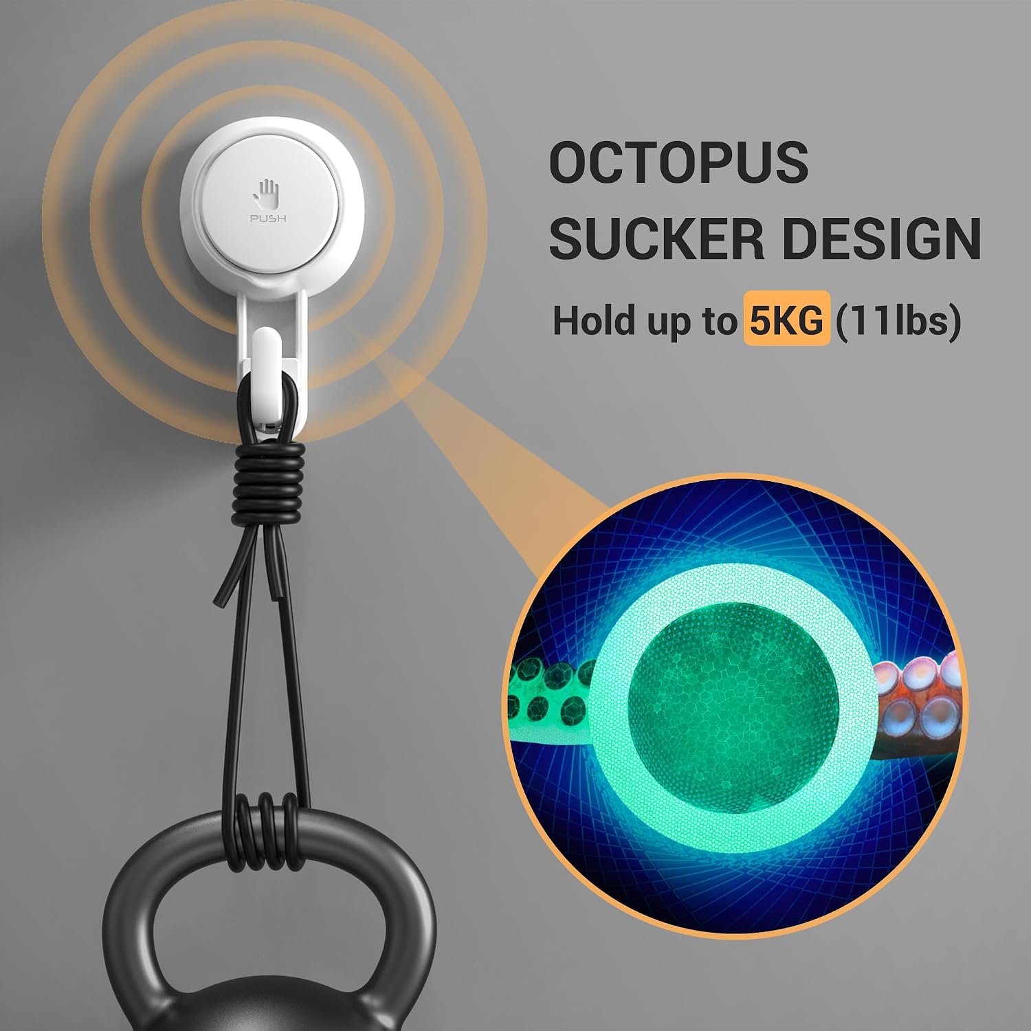 Marchpower Shower Hooks for Inside Shower Reusable Waterproof Utility Suction Cups Hooks - 2 Pack Heavy Duty Vacuum Hook Home Kitchen Bathroom Wall Holder Hanger for Towel Loofah Cloth Key & Ceiling