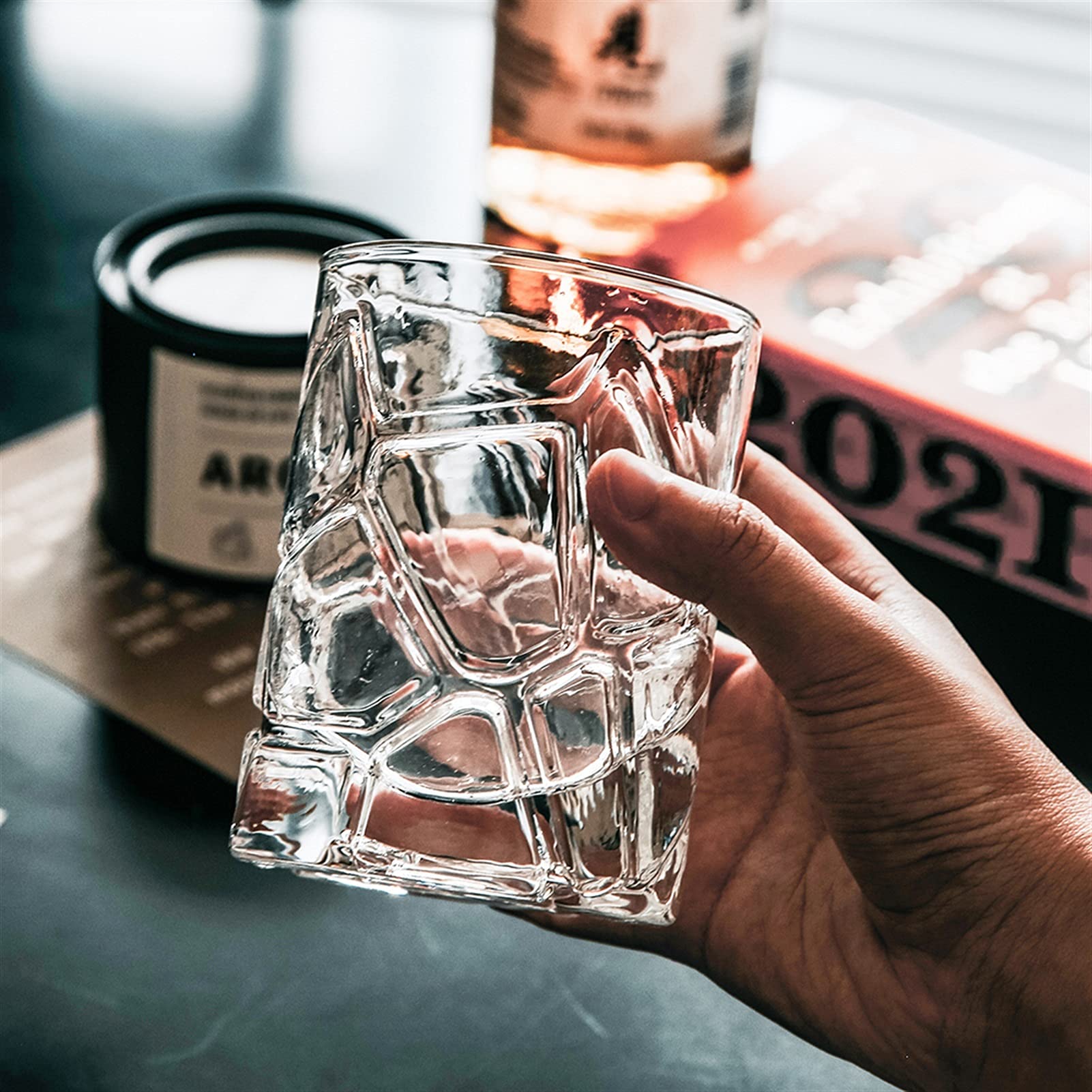 Szklane kubki kreatywne szklanki do whisky wysokie szkło borokrzemowe staromodny kubek do wina mleko śniadanie przezroczyste kubki dla przyjaciół szklanki do picia (kolor: szary)