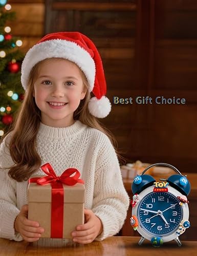 Miniatura 7 de Reloj despertador para niños, reloj analógico para niños, relojes despertadores para dormitorios con personas que duermen mucho con calcomanías de