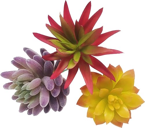 Miniatura 4 de Woohome Juego de 20 selecciones de suculentas artificiales, plantas suculentas artificiales de colores mixtos para suculentas artificiales, arreglos