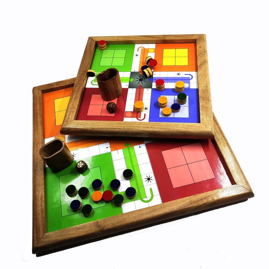 Amazon.com: Handmade Ludo Game| Wooden Two in One Magnetic Ludo & Snake  Ladders with Wooden Dice and Roller |Travel Board Game for Kids and Adults  Gift for Anybody. (Large) : Toys &