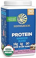 Vista 14 de Sunwarrior - Warrior Blend, base vegetal, proteína vegana cruda con guisantes y cáñamo, SWB BVAN375, Vainilla, 1