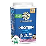 Sunwarrior Vegan Organic Protein Powder Plant-Based | BCAA Amino Acids Hemp Seed Soy Free Dairy Free Gluten Free Synthetic Free Non-GMO | Berry 30 Servings | Warrior Blend