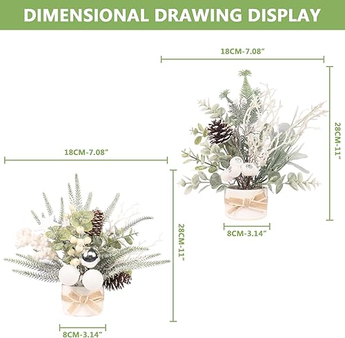 Miniatura 3 de JJIALEIXI - Árbol de Navidad pequeño artificial de 11 pulgadas, decoración de Navidad para bodas, vacaciones, interiores, fiestas de Navidad,