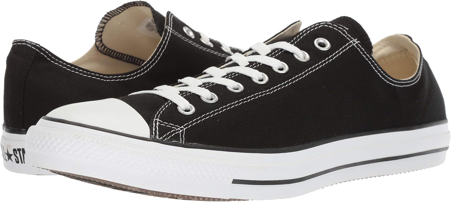 ConverseMen's Low-Top, Black White, 7.5