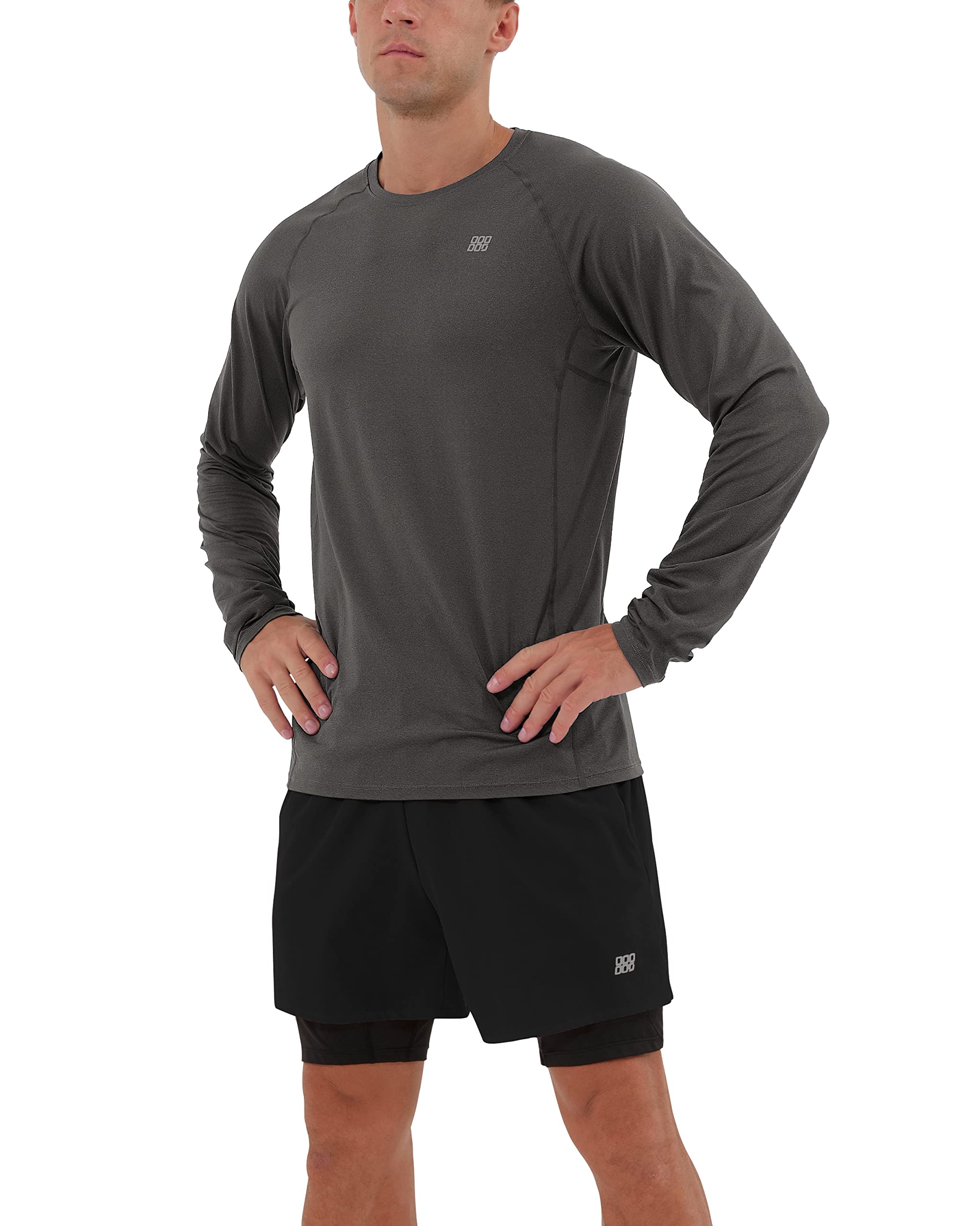 ODODOS Men's Long Sleeve Fitted Athletic TShirts UPF 50+ Sun