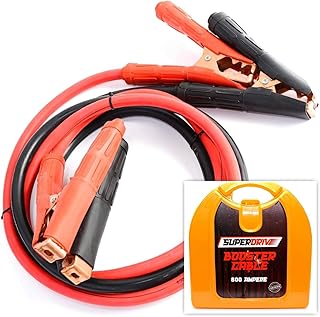 Super Drive Superdrive 800Amp Jumper Cables for Car Battery, Heavy Duty Automotive Booster Cables for Jump Starting Dead or Weak Batteries with Carrying Orange Plastic Box Included