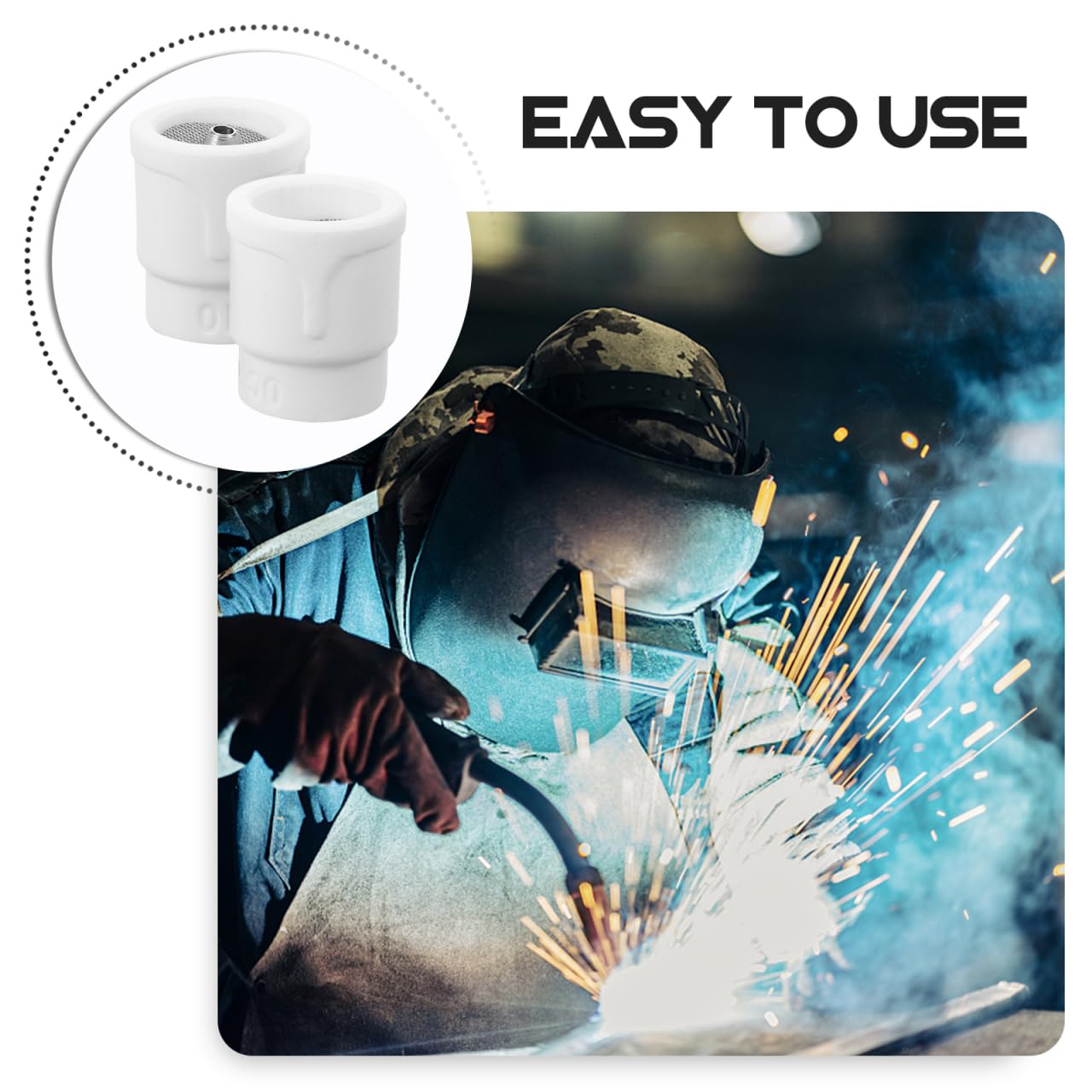 Healvian Tasse En Céramique Tig 2 Pièces Buse Tig Ceramique 10 Accessoire Soudure Pour Torche De Soudage À L'Arc Sous Argon Résistante À La Chaleur Pour Aviation Automobile Machines