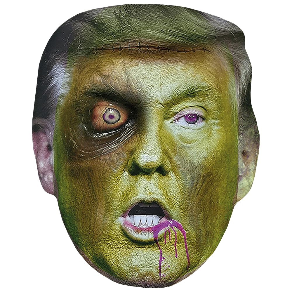 Celebrity Cutouts Lifelike Donald Trump (Zombie 2) Celebrity Mask, Flat Card Face, Fancy Dress Mask
