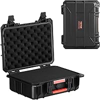 VEVOR IP67 Waterproof Hard Case with Pre-Cut Foam, Wheels & Retractable Handle - 15x12x6 Protective Dry Box for Cameras, Hunting, Tactical Gear