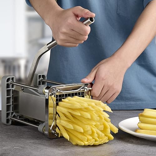 Miniatura 4 de Sopito - Cortador profesional de patatas de acero inoxidable con hoja de 38 pulgadas, ideal para papas, zanahorias y pepinos