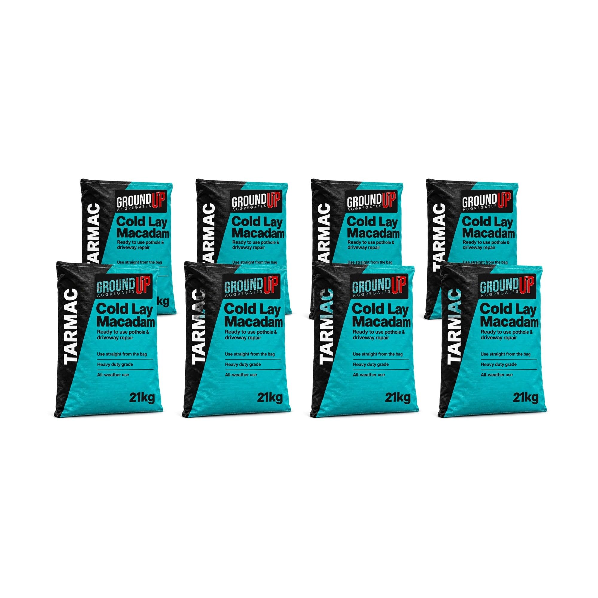 Cold Lay Tarmac 21kg x 8 Bags (168kg) Pothole & Driveway Repair